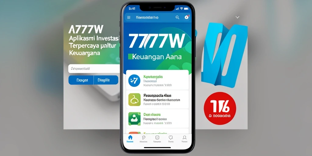 Antarmuka aplikasi 7777W yang menarik dan mudah digunakan untuk investasi.