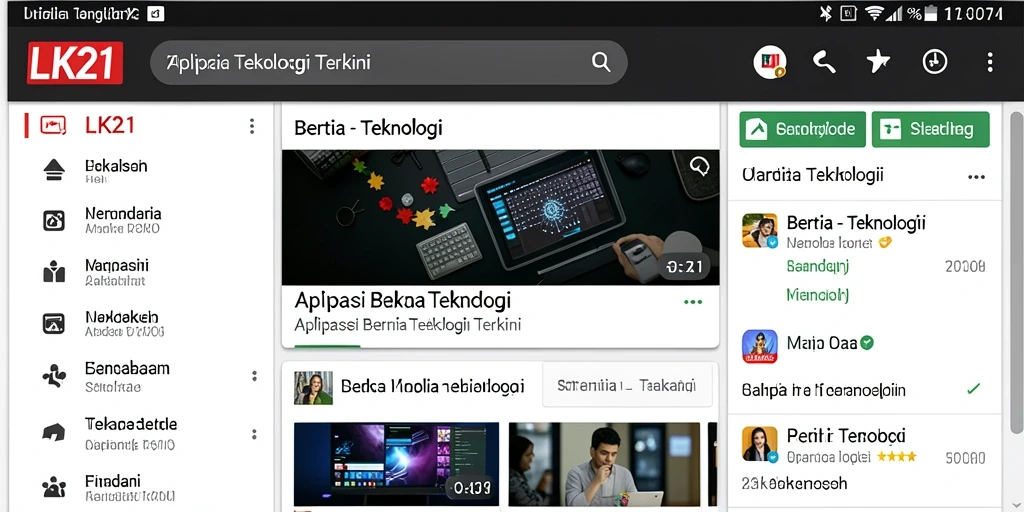 Antarmuka aplikasi LK21 menampilkan berita teknologi terkini secara jelas dan menarik.
