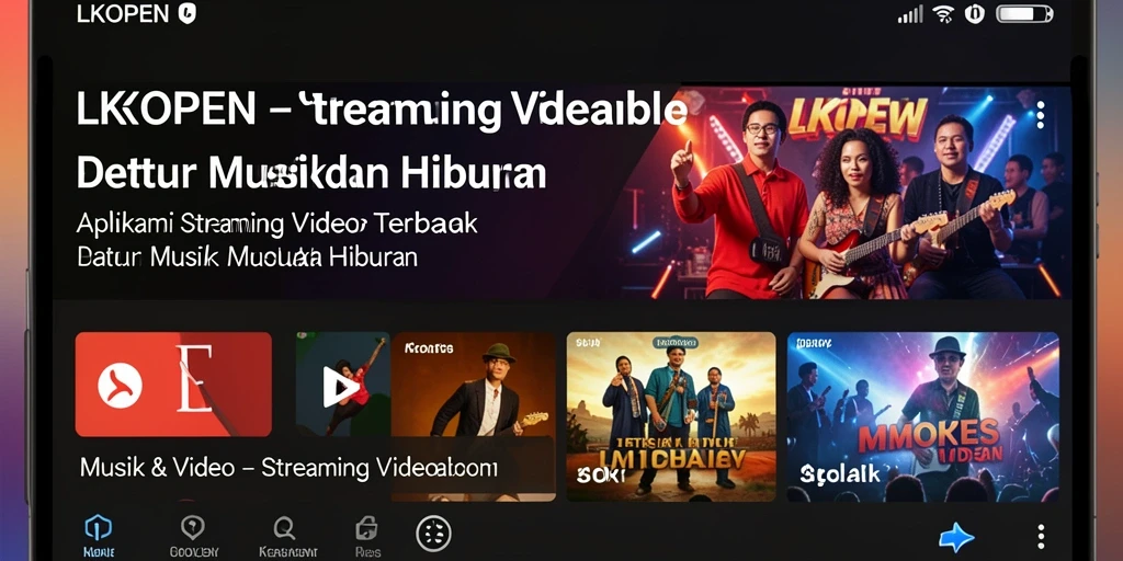 Antarmuka LKOPEN menampilkan berbagai pilihan video streaming musik dan konser.