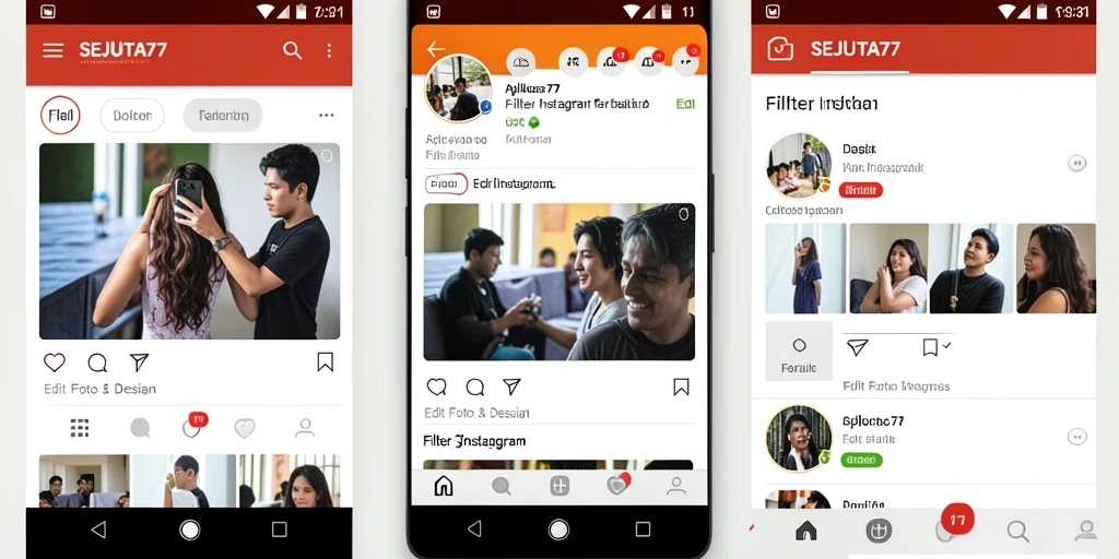 Tampilan SEJUTA77 dengan berbagai filter menarik untuk foto.