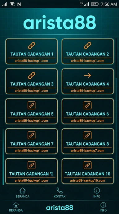 Halaman Cadangan Akses arista88 untuk Pengguna Android