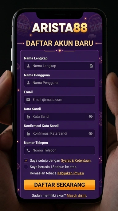 Panduan Registrasi Akun arista88 untuk Pengguna Android